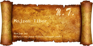 Mojzes Tibor névjegykártya